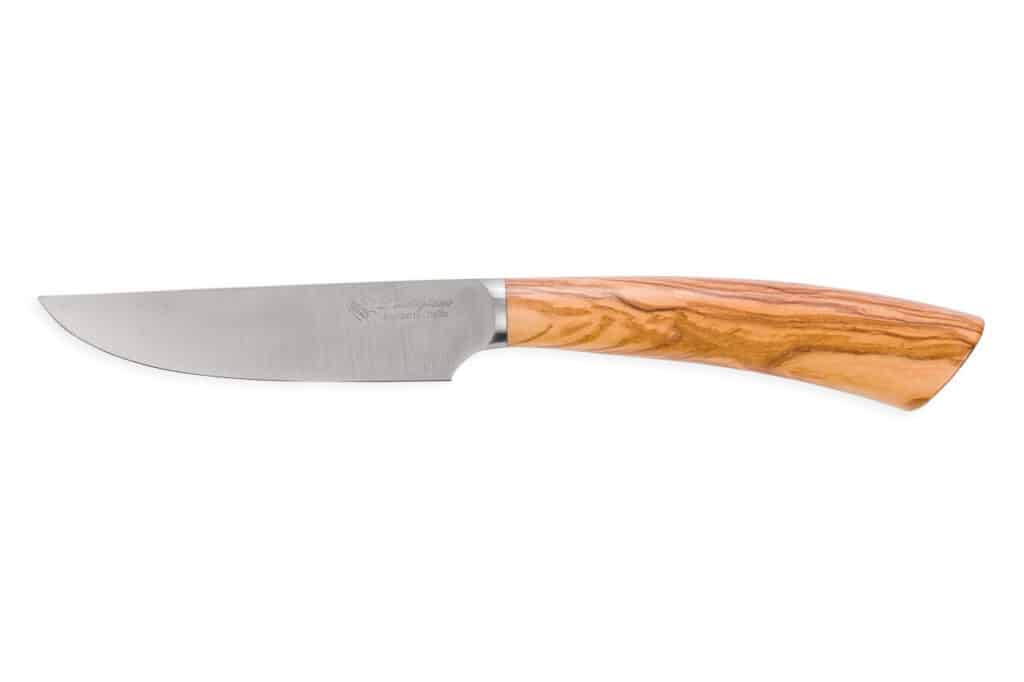 Rustic Steak Knife with Olive Wood Handle - Steak and Table Knives - Knife Shop L'Artigiano Scarperia - 01