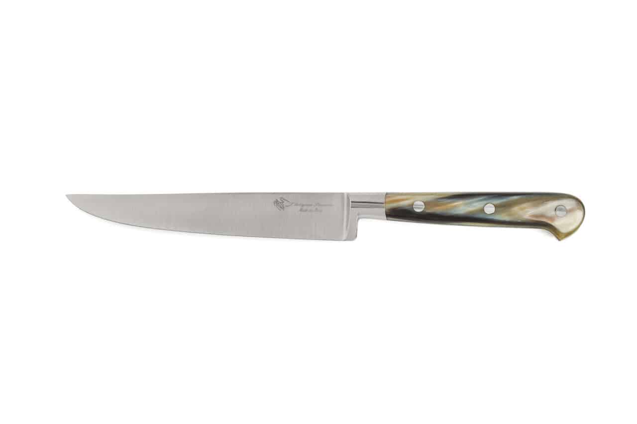 Vicario Table and Steak Knife with Ox Horn Handle - Steak and Table Knives - Knife Shop L'Artigiano Scarperia - 01