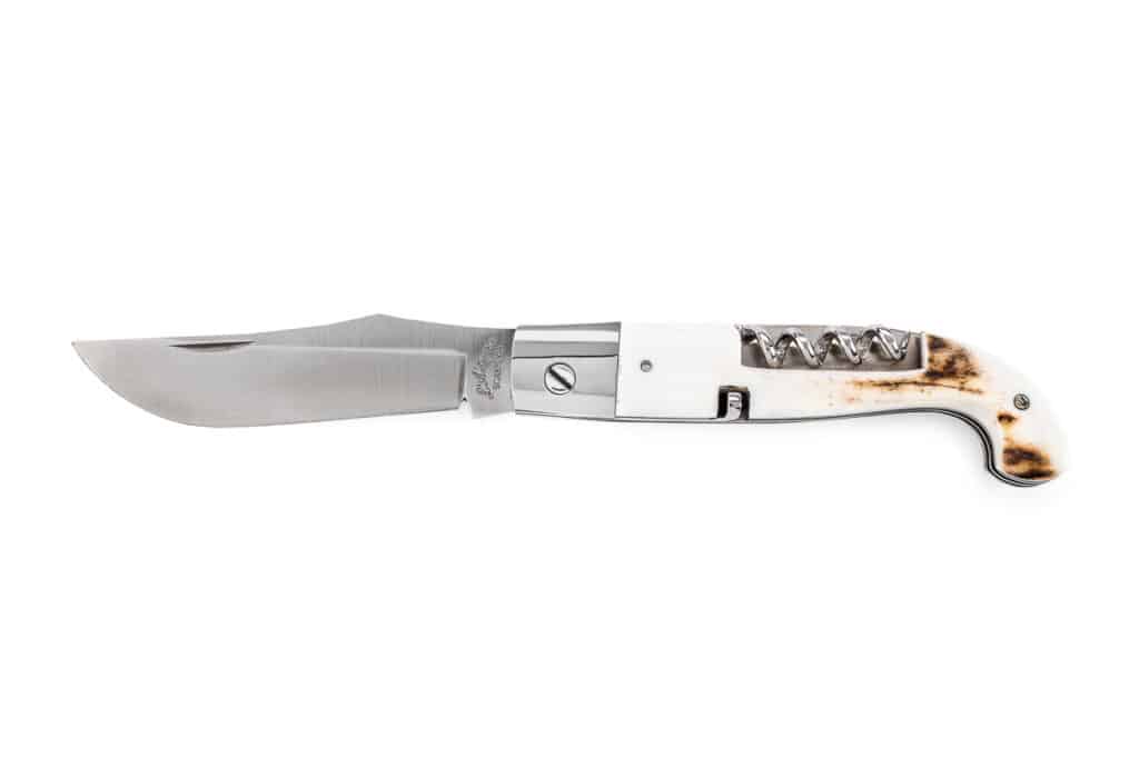 Bartolini Corkscrew Zuava Knife with Deer Antler Handle - Italian Regional Knives - Knife Shop L'Artigiano Scarperia - 01