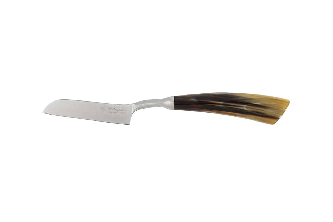 Forged Soft Cheese Knife with Ox Horn Handle - Cheese Knives and Accessories - Knife Shop L'Artigiano Scarperia - 01