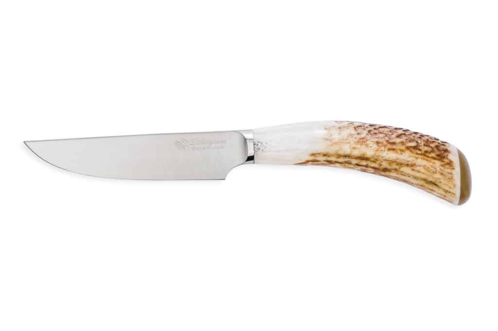 Rustic Steak Knife Deer Horn Smooth Blade - Smooth Blade Steak and Table Knives - Knife Shop L'Artigiano Scarperia - 01