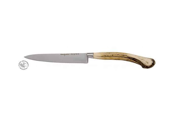 Forged Roast Carving Knife with Deer Antler Handle - Kitchen Knives and Accessories - Knife Shop L'Artigiano Scarperia - 01
