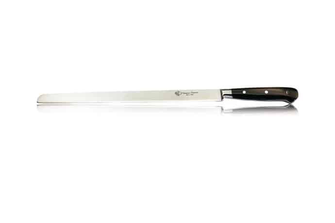 Forged Ham Slicing Knife with Ox Horn Handle- Kitchen Knives and Accessories - Knife Shop L'Artigiano Scarperia - 01