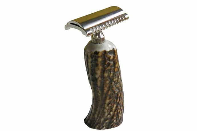 Safety Razor with Deer Antler handle - Personal Care Accessories - Knife Shop L'Artigiano Scarperia - 01