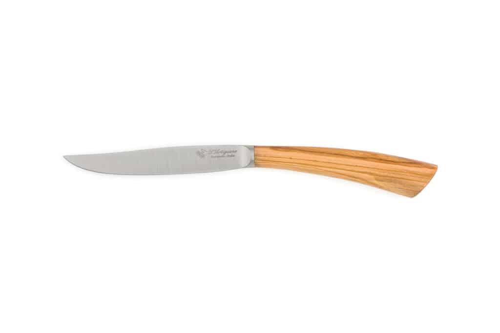 Nobile Steak Knife with Olive Wood Handle - Steak and Table Knives - Knife Shop L'Artigiano Scarperia - 01