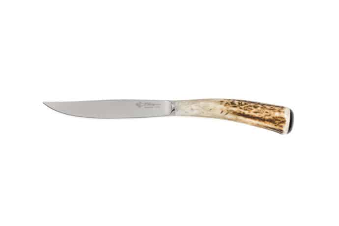 Nobile Table Knife with Deer Antler Handle - Steak and Table Knives - Knife Shop L'Artigiano Scarperia - 01
