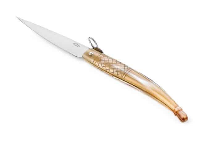 Historic Roman Knife – Decorated Ox Horn Handle Version - Historical knives - Knife Shop L'Artigiano Scarperia - 02