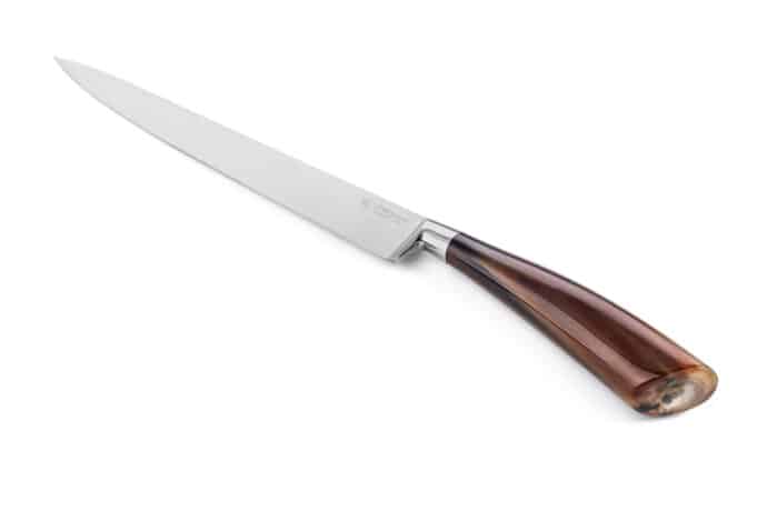 Forged 25 cm Roast Carving Knife with Ox Horn Handle - Kitchen Knives and Accessories - Knife Shop L'Artigiano Scarperia - 02