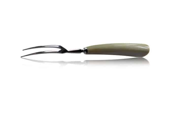 Curved Forged Fork with Ox Horn Handle - Kitchen Knives and Accessories - Knife Shop L'Artigiano Scarperia - 01