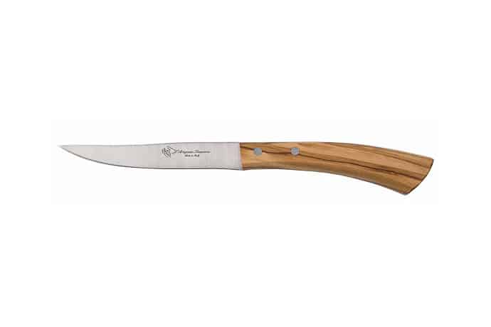 San Barnaba Table and Steak Knife with Olive Wood Handle - Steak and Table Knives - Knife Shop L'Artigiano Scarperia - 01