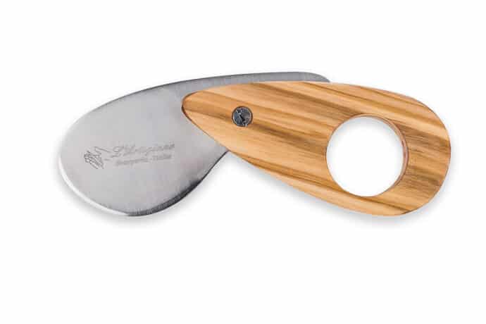 Olive Wood Oval Cigar Cutter - Smoking and Office Accessories - Knife Shop L'Artigiano Scarperia - 02