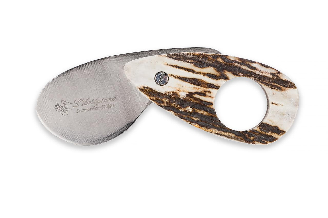 Deer Antler Oval Cigar Cutter - Smoking and Office Accessories - Knife Shop L'Artigiano Scarperia - 02