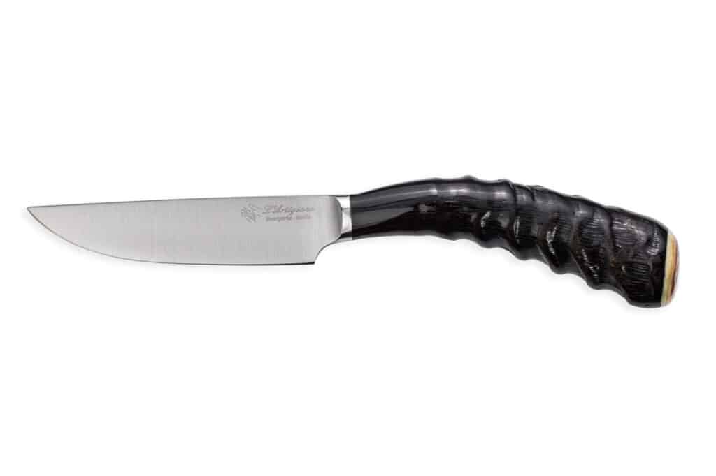 » Rustic Steak Knife with Springbok Horn Handle - Steak and Table Knives - Knife Shop L'Artigiano Scarperia - 01