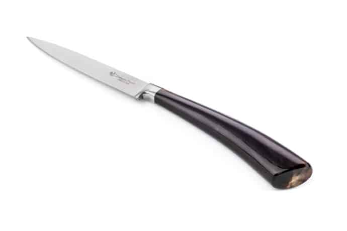 Forged Kitchen Paring Knife with Ox Horn Handle- Kitchen Knives and Accessories - Knife Shop L'Artigiano Scarperia - 02