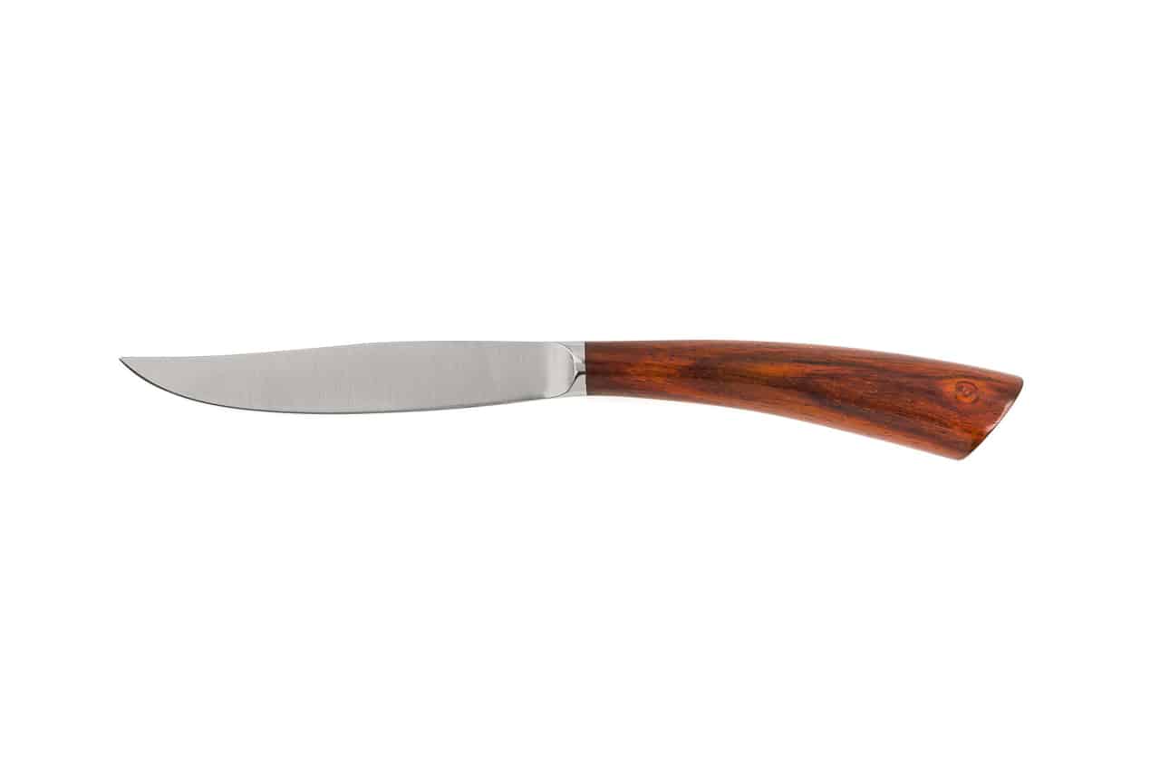 Noble Steak Knife in Cocobolo Wood with Smooth Blade - Smooth Blade Steak and Table Knives - Knife Shop L'Artigiano Scarperia - 01
