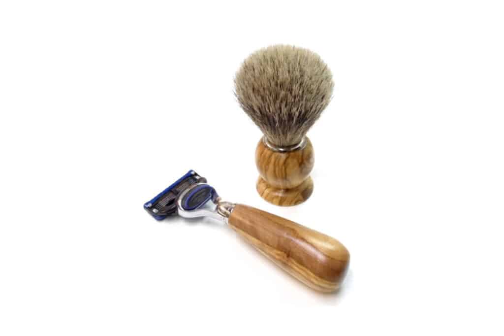 Olive Wood Fusion Razor and Shaving Brush Set - Personal Care Accessories - Knife Shop L'Artigiano Scarperia - 01